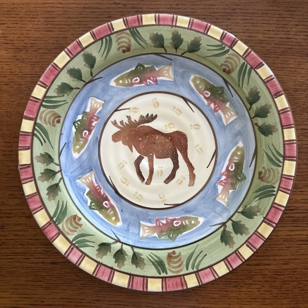 Bella Ceramica Timberline Collection Salad Plates 8 1/2" Rustic Cabin Farmhouse